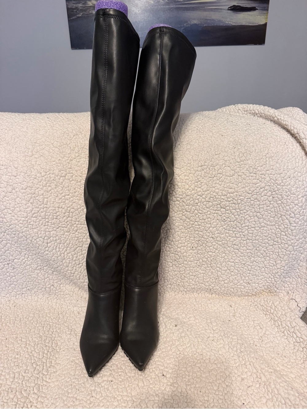 Madden Girl Black Over-the-Knee Pointed-Toe Boots